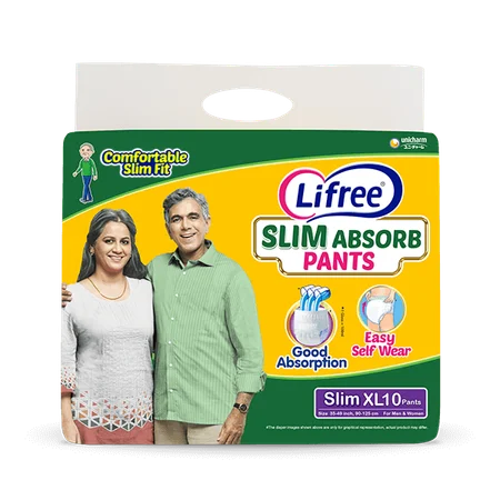 Lifree Slim Absorb Adult Diaper Pants XL, 10 Count