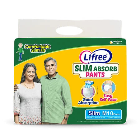 Lifree Slim Absorb Adult Diaper Pants Medium, 10 Count