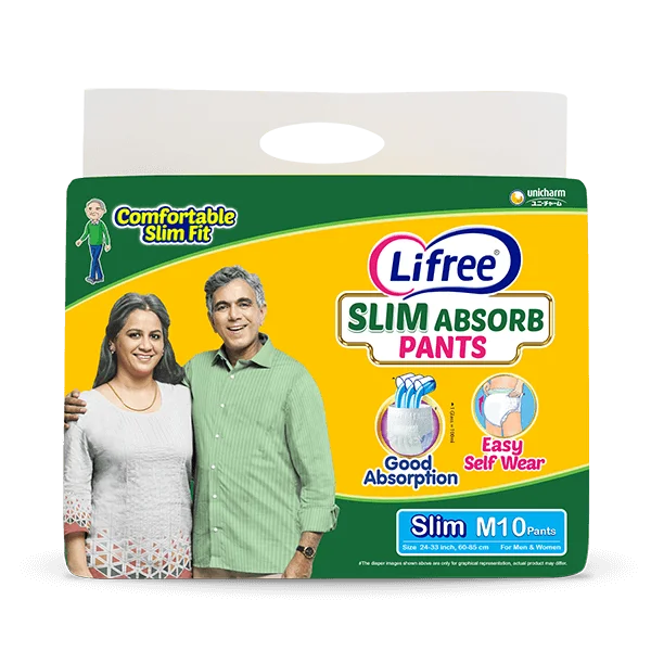 Lifree Slim Absorb Adult Diaper Pants Medium, 10 Count, Pack of 1