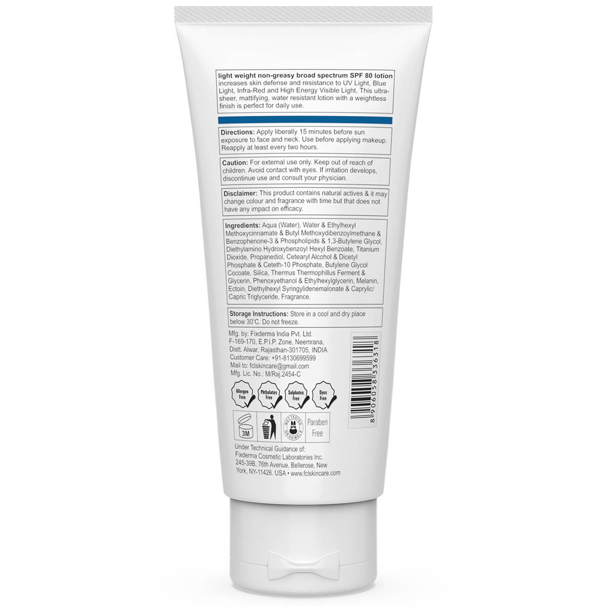 Fixderma Light Weight Non-Greasy Broad Spectrum SPF 80 Lotion, 50 ml, Pack of 1 Fixderma Light Weight Non-Greasy Broad Spectrum SPF 80 Lotion, 50 ml, Pack of 1