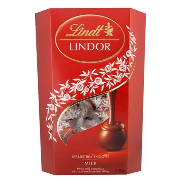 LINDT Lindor Milk Chocolate, 200 gm, Pack of 1