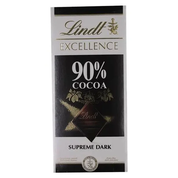 LINDT 90% Cocoa Supreme Dark Chocolate, 100 gm, Pack of 1