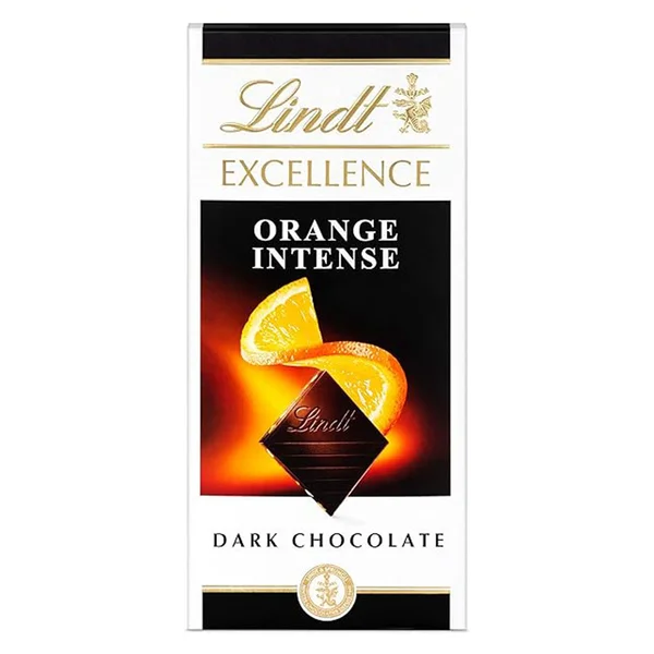 LINDT Orange Intense Dark Chocolate, 100 gm, Pack of 1