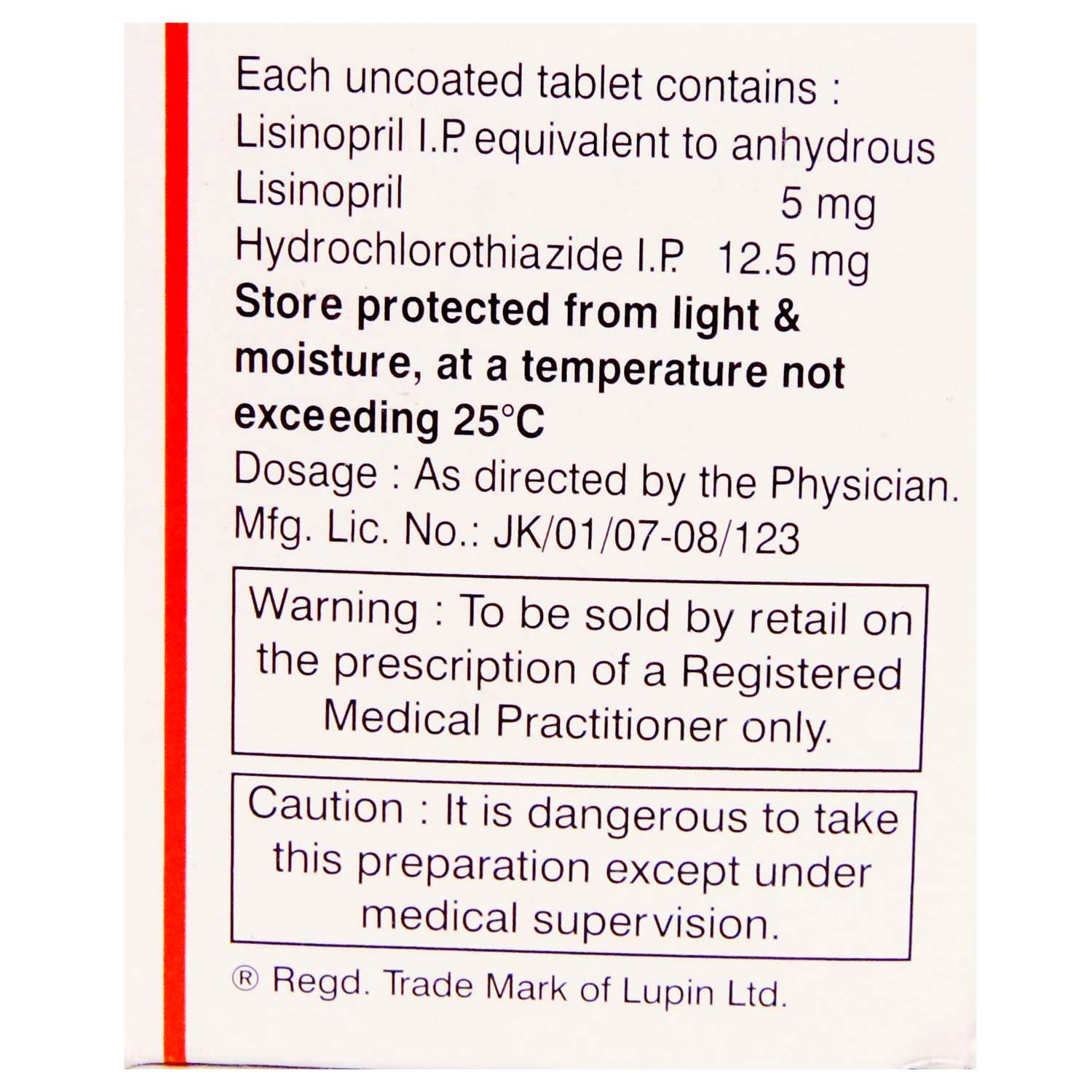 Lipril H Tablet 15's, Pack of 15 TabletS Lipril H Tablet 15's, Pack of 15 TabletS