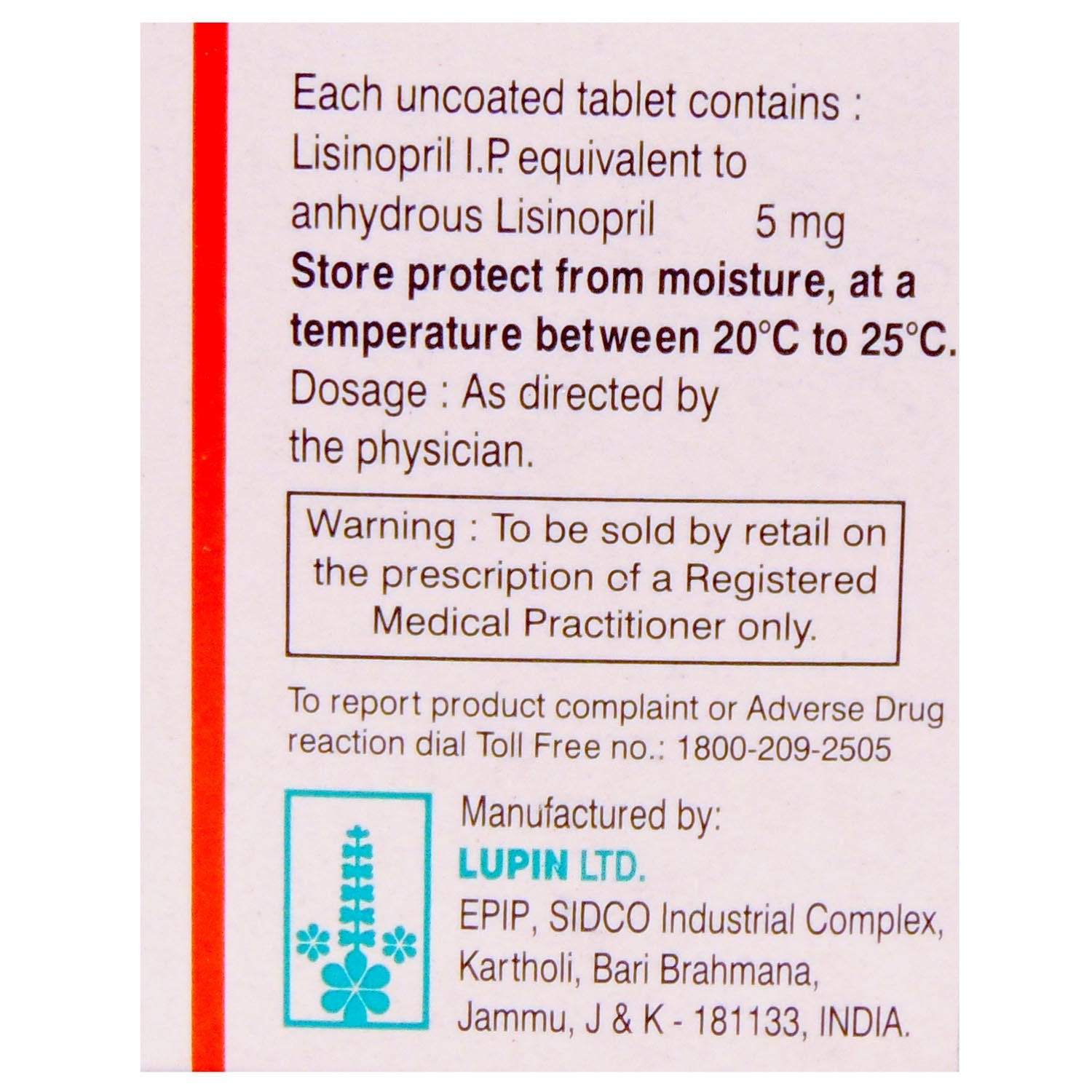 Lipril 5 Tablet 15's, Pack of 15 TABLET MDS Lipril 5 Tablet 15's, Pack of 15 TABLET MDS