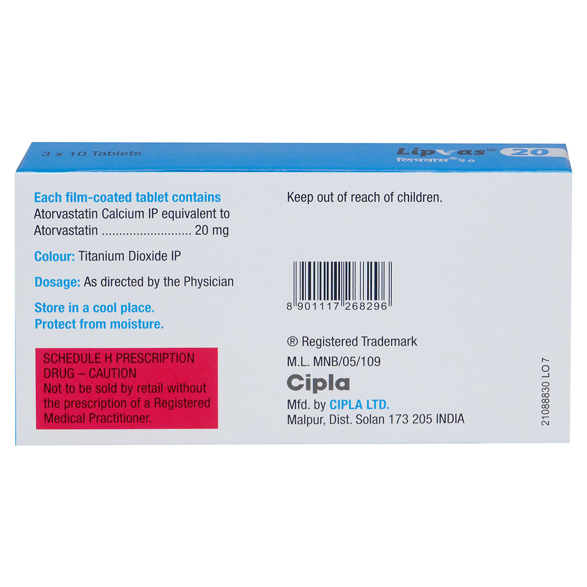 Lipvas 20 Tablet 10's, Pack of 10 TABLETS Lipvas 20 Tablet 10's, Pack of 10 TABLETS