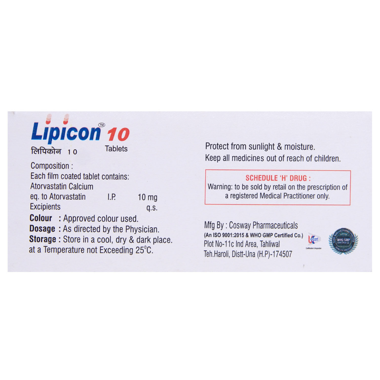 Lipicon 10 Tablet 10's, Pack of 10 TABLETS Lipicon 10 Tablet 10's, Pack of 10 TABLETS