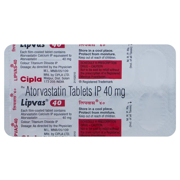 Lipvas 40 Tablet 10's, Pack of 10 TABLETS