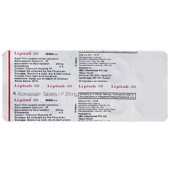 Lipitab-20 Tablet 10's