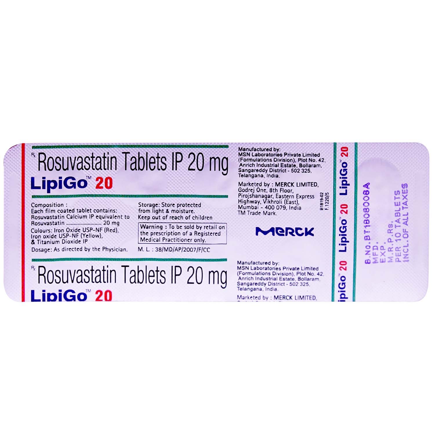 Lipigo 20 Tablet 10's, Pack of 10 TABLETS Lipigo 20 Tablet 10's, Pack of 10 TABLETS