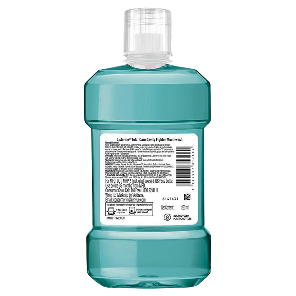 Listerine Total Care Cavity Fighter Mouthwash, 250 ml, Pack of 1 Listerine Total Care Cavity Fighter Mouthwash, 250 ml, Pack of 1