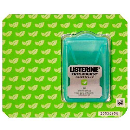 Listerine Fresh Burst Pocket Paks Breath Freshener Strips, 24 Count ...