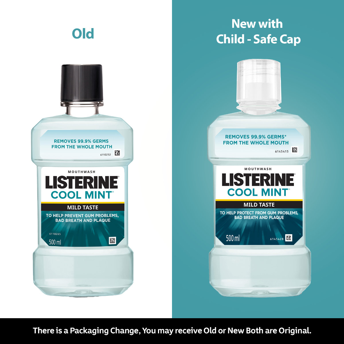 Listerine Cool Mint Mild Taste Mouthwash, 500 ml, Pack of 1 Listerine Cool Mint Mild Taste Mouthwash, 500 ml, Pack of 1