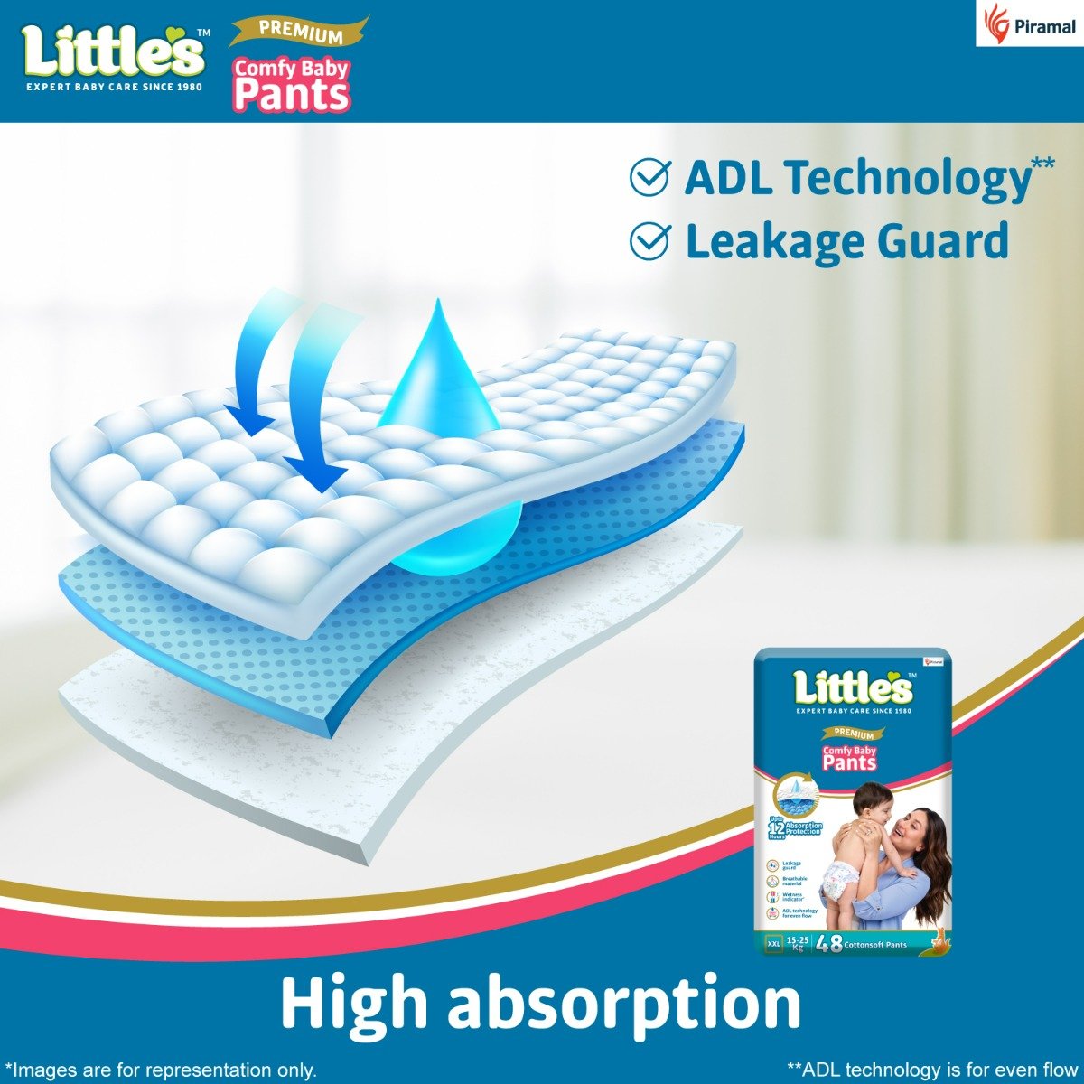 Little's Premium Comfy Baby Diaper Pants XXL, 48 Count, Pack of 1 Little's Premium Comfy Baby Diaper Pants XXL, 48 Count, Pack of 1