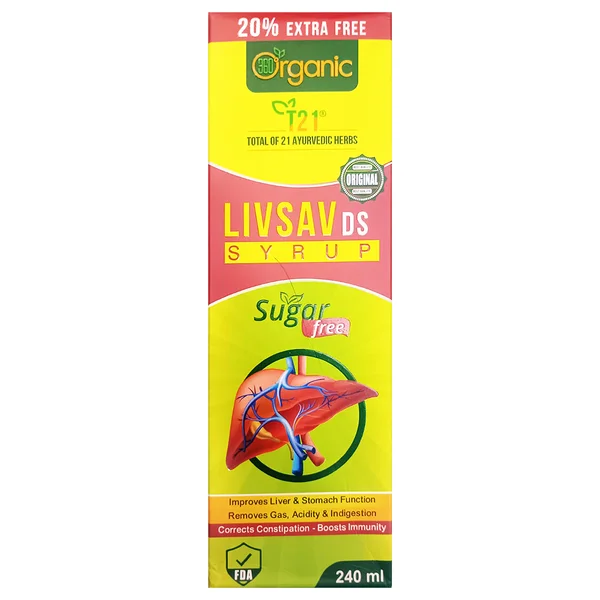 Livsav DS Organic Sugar Free Syrup, 240 ml