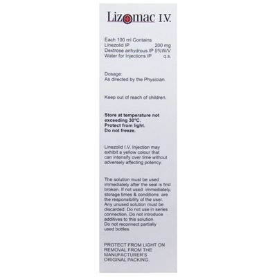 LIZOMAC IV INJECTION 100ML, Pack of 1 injection