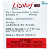 Lizokef New 600 Tablet 10's, Pack of 10 TabletS