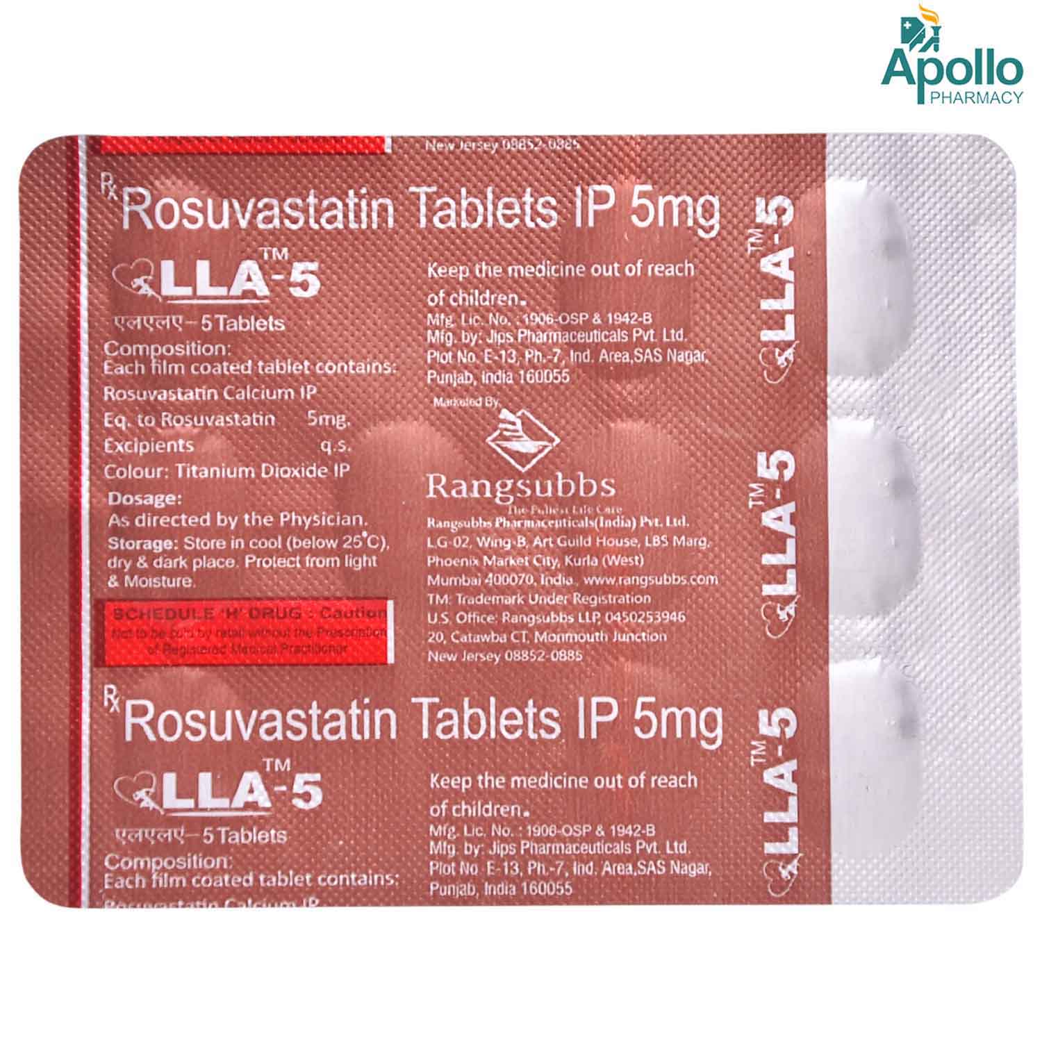 Lla-5mg Tablet 10's, Pack of 10 TabletS Lla-5mg Tablet 10's, Pack of 10 TabletS