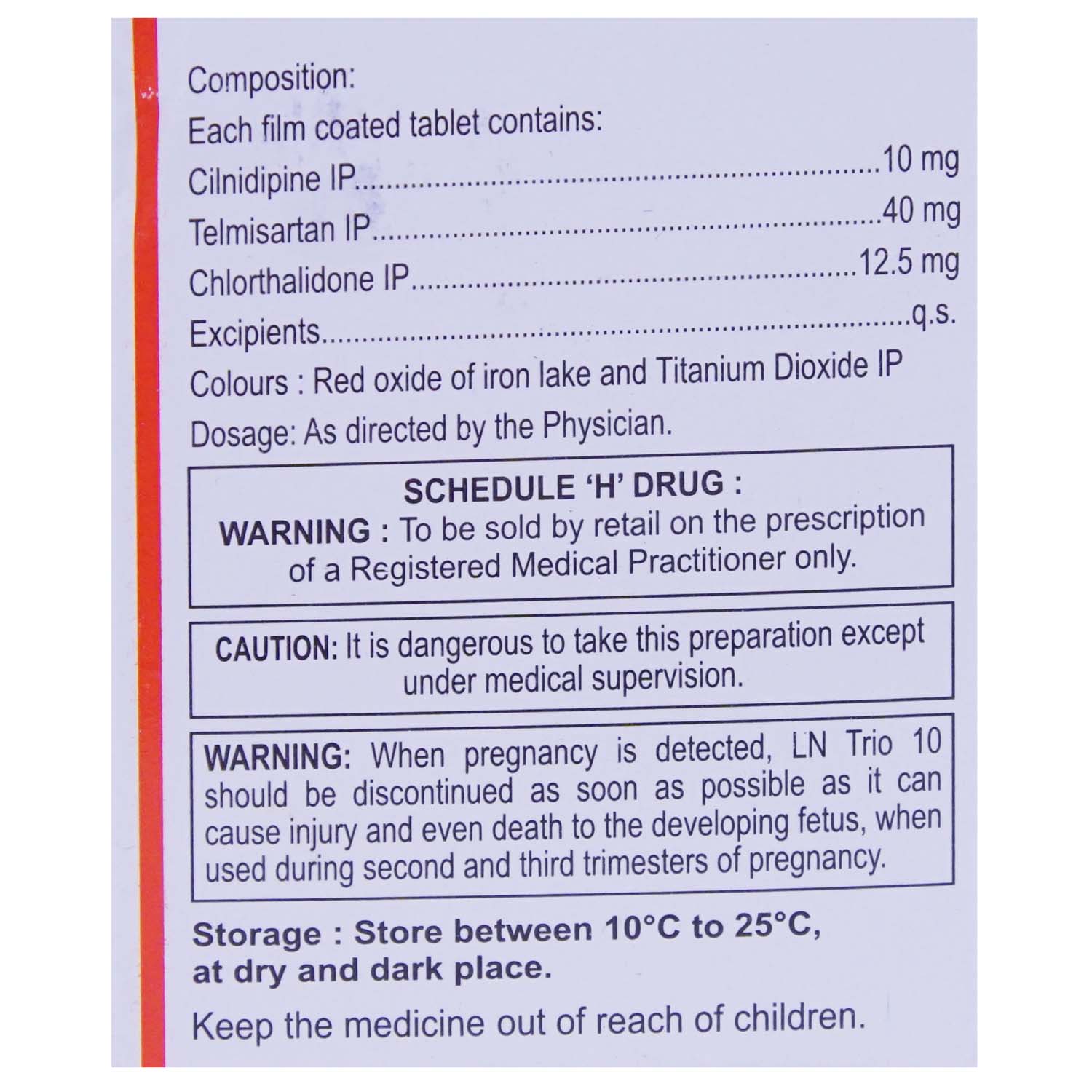 LN Trio 10 Tablet 10's, Pack of 10 LN Trio 10 Tablet 10's, Pack of 10