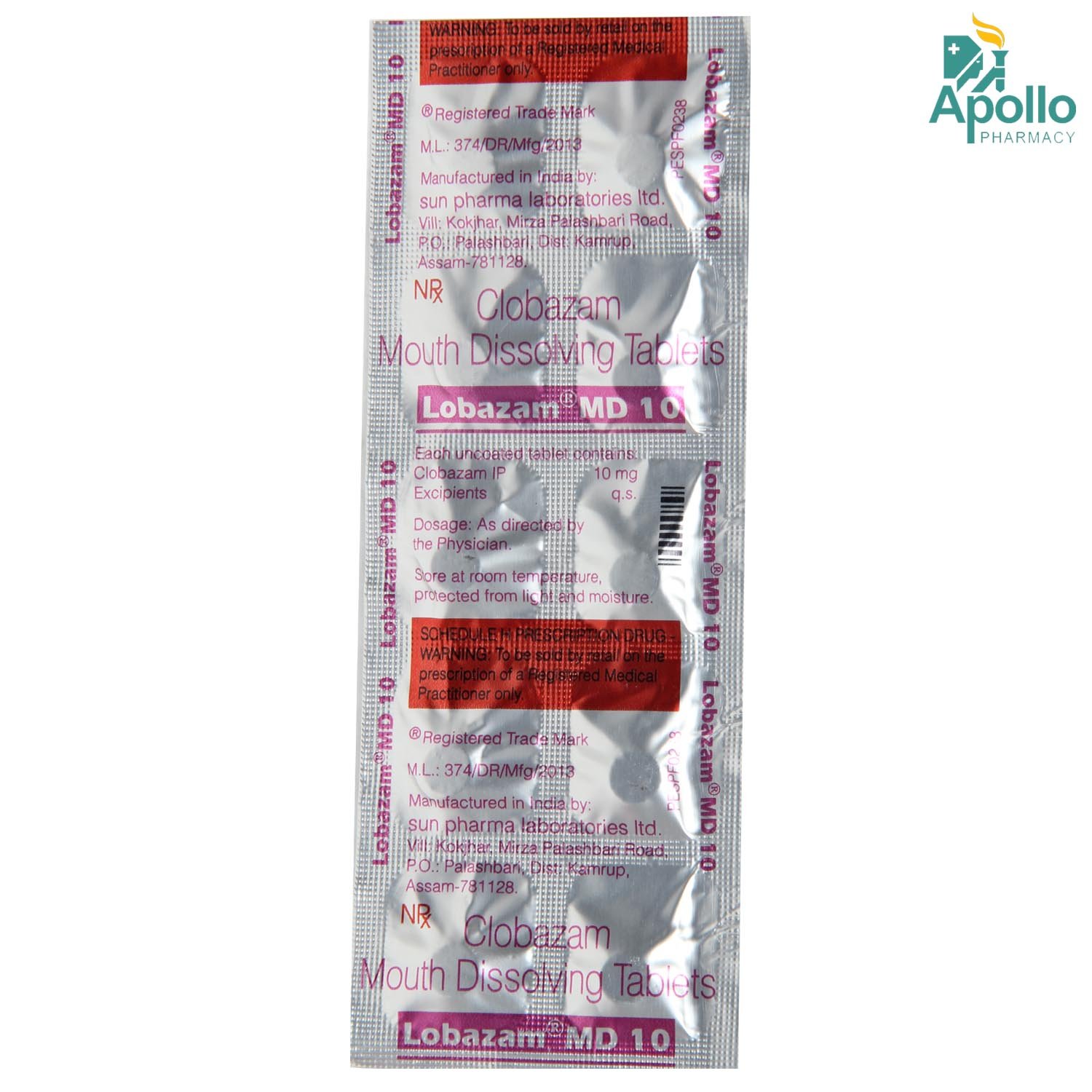 Lobazam MD 10 Tablet 10's, Pack of 10 TABLETS Lobazam MD 10 Tablet 10's, Pack of 10 TABLETS