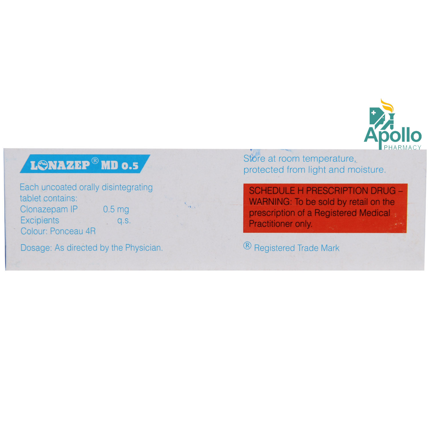 Lonazep MD 0.5 Tablet 10's, Pack of 10 TABLETS Lonazep MD 0.5 Tablet 10's, Pack of 10 TABLETS