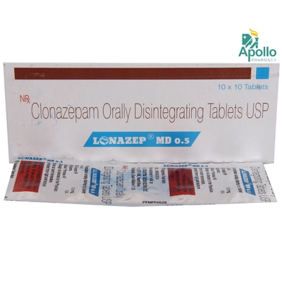 Lonazep MD 0.5 Tablet 10's, Pack of 10 TABLETS