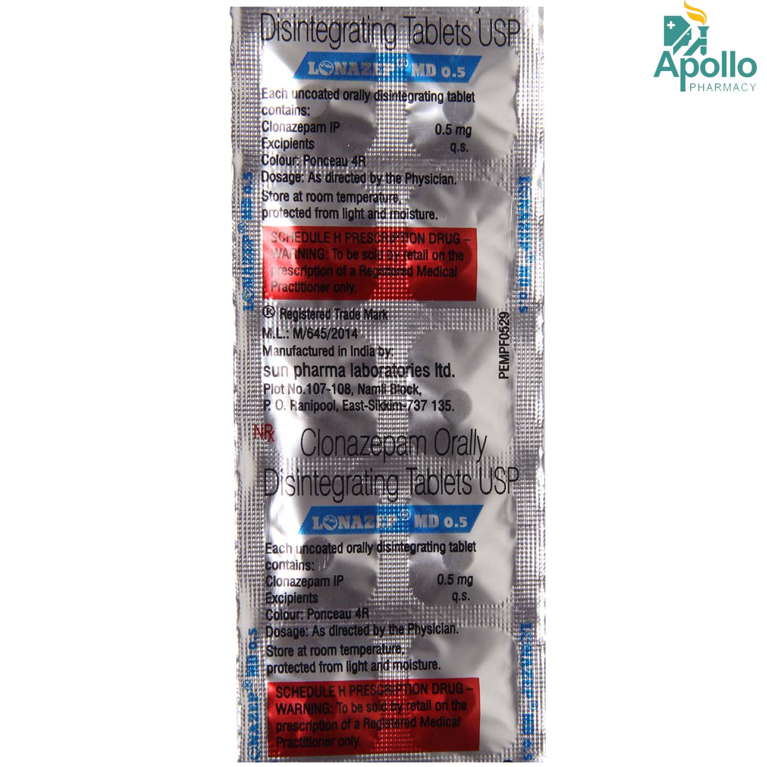 Lonazep MD 0.5 Tablet 10's, Pack of 10 TABLETS Lonazep MD 0.5 Tablet 10's, Pack of 10 TABLETS