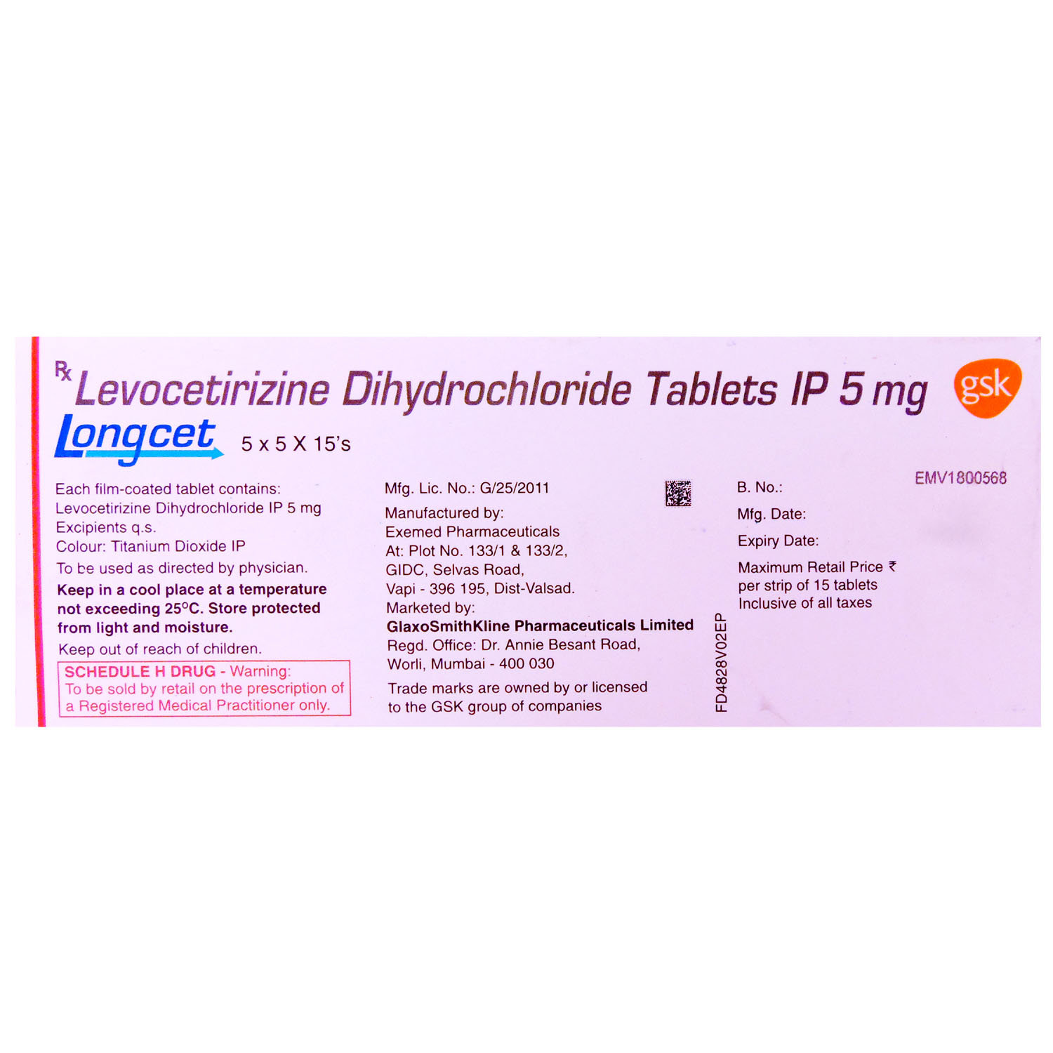 Longcet 5mg Tablet 15's, Pack of 15 TABLETS Longcet 5mg Tablet 15's, Pack of 15 TABLETS