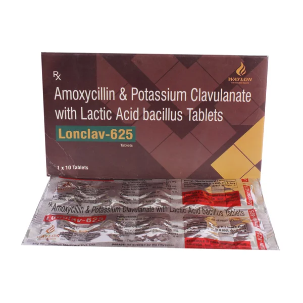 Lonclav 625 Tablet 10's, Pack of 10 TABLETS