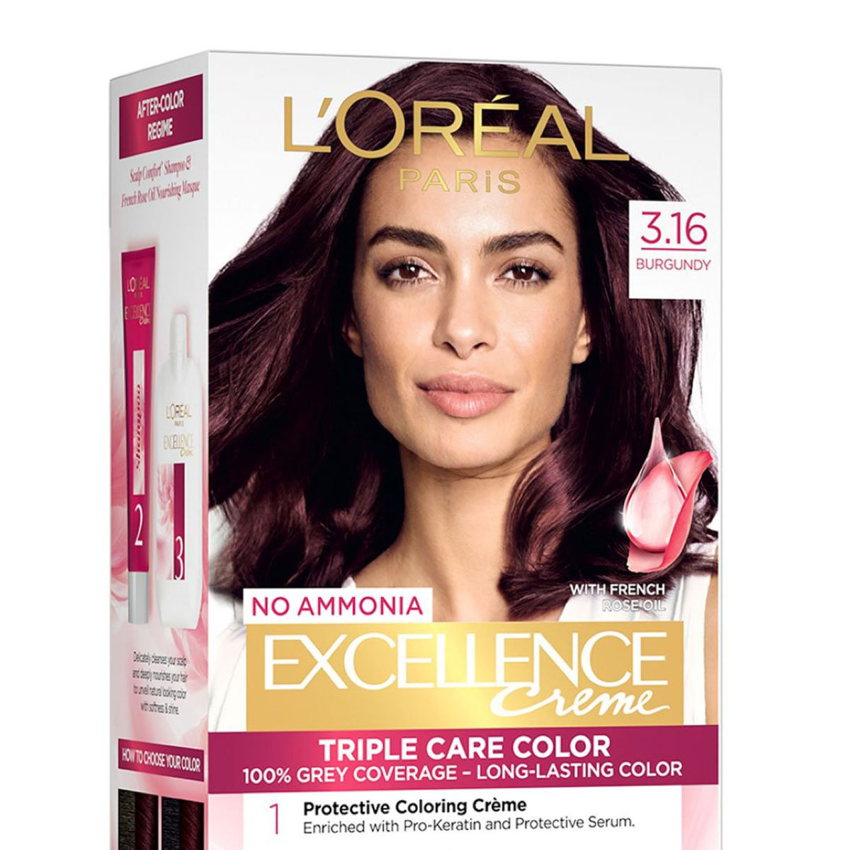 L'Oreal Paris Excellence Creme Hair Color, 3.16 Burgundy, 72 ml+100 gm, Pack of 1 L'Oreal Paris Excellence Creme Hair Color, 3.16 Burgundy, 72 ml+100 gm, Pack of 1