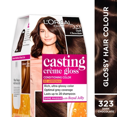 Loreal Paris Casting Creme Gloss Shade - Dark Chocolate (323) Hair Color, 1 Kit, Pack of 1