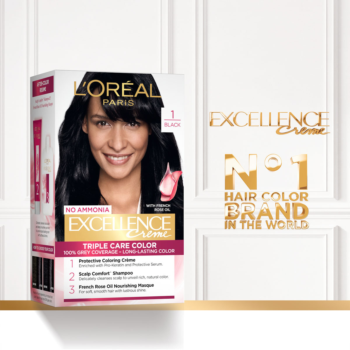 Loreal Paris Excellence Creme Shade - Black(1) Hair Color, 1 Kit, Pack of 1 Loreal Paris Excellence Creme Shade - Black(1) Hair Color, 1 Kit, Pack of 1