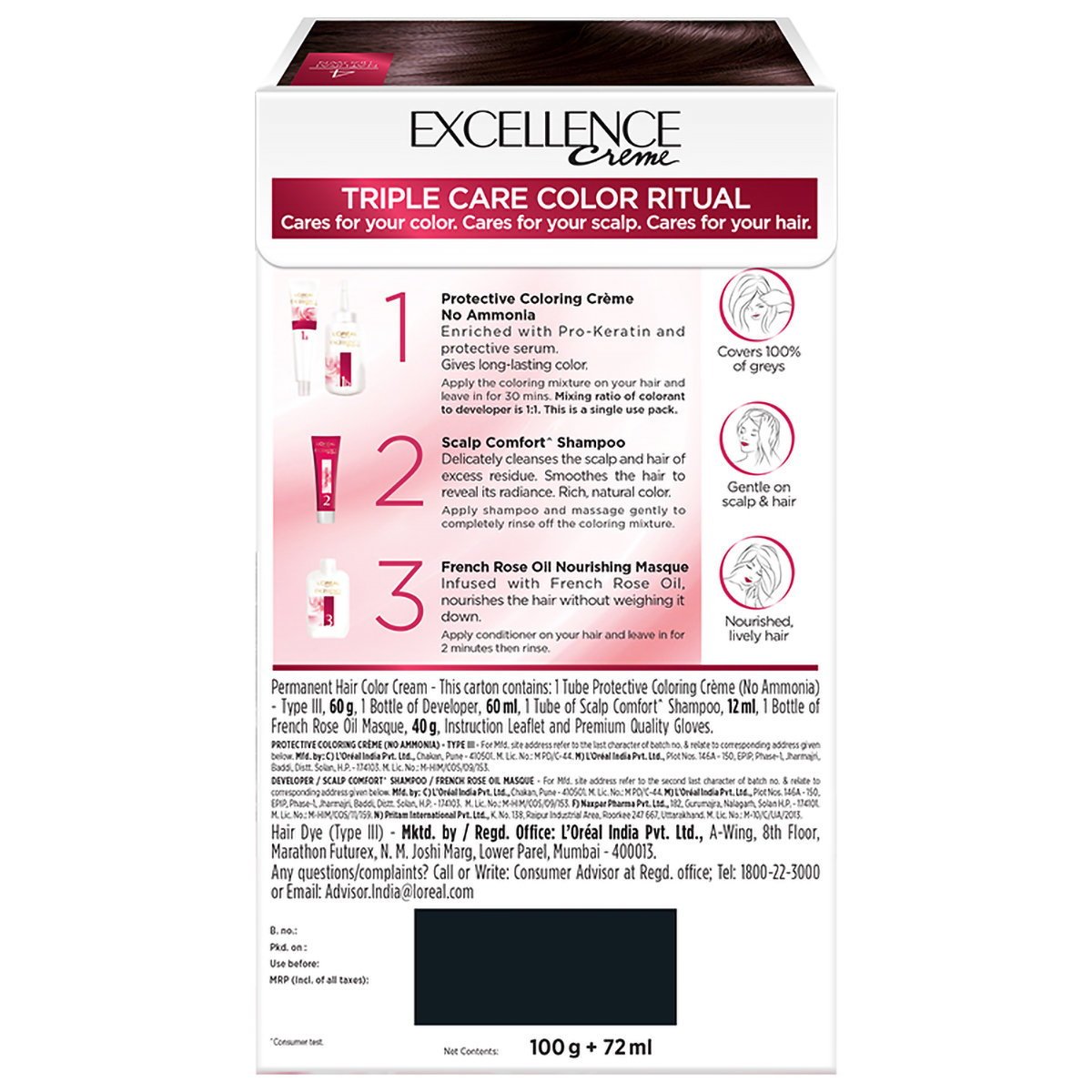 L'Oreal Paris Excellence 4 Natural Brown Creme Hair Color, 1 Kit, Pack of 1 L'Oreal Paris Excellence 4 Natural Brown Creme Hair Color, 1 Kit, Pack of 1