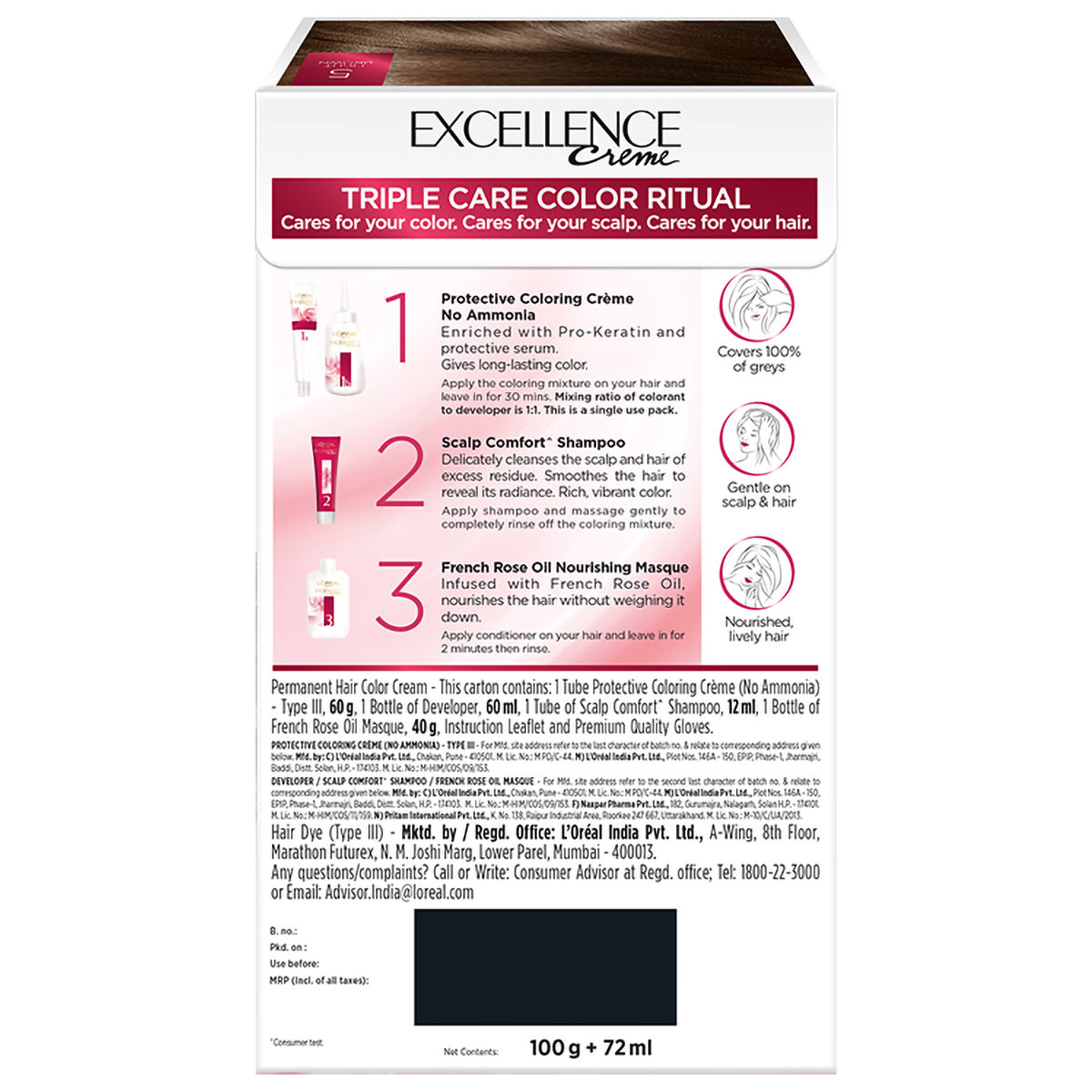 L'Oreal Paris Excellence Light Brown Creme Hair Color, 1 Kit, Pack of 1 L'Oreal Paris Excellence Light Brown Creme Hair Color, 1 Kit, Pack of 1