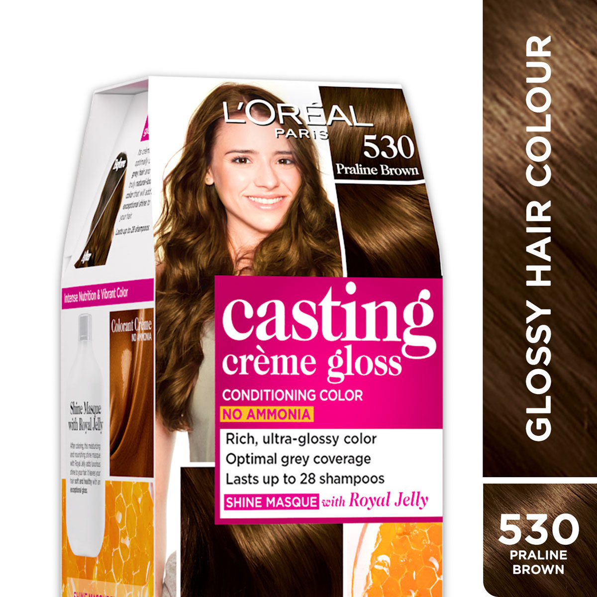 L'Oreal Paris Casting Creme Gloss Hair Color, 530 Praline Brown, 1 Kit, Pack of 1 L'Oreal Paris Casting Creme Gloss Hair Color, 530 Praline Brown, 1 Kit, Pack of 1