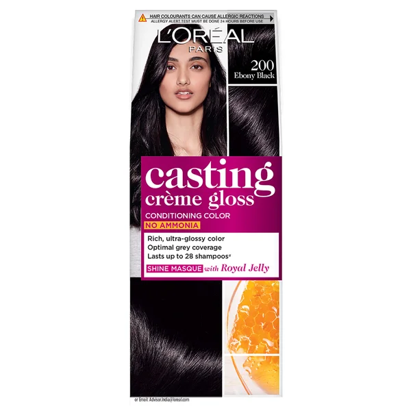 L'Oreal Paris Casting Crème Gloss Ebony Black Hair Color, 1 Kit, Pack of 1