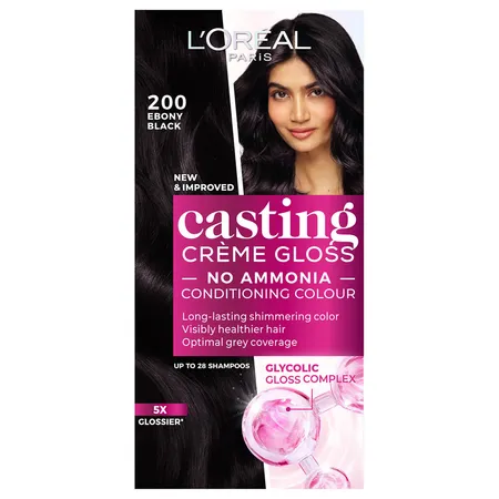 L'Oreal Paris Casting Crème Gloss Ebony Black Hair Color, 1 Kit