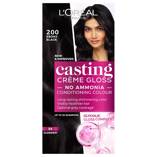 L'Oreal Paris Casting Crème Gloss Ebony Black Hair Color, 1 Kit, Pack of 1