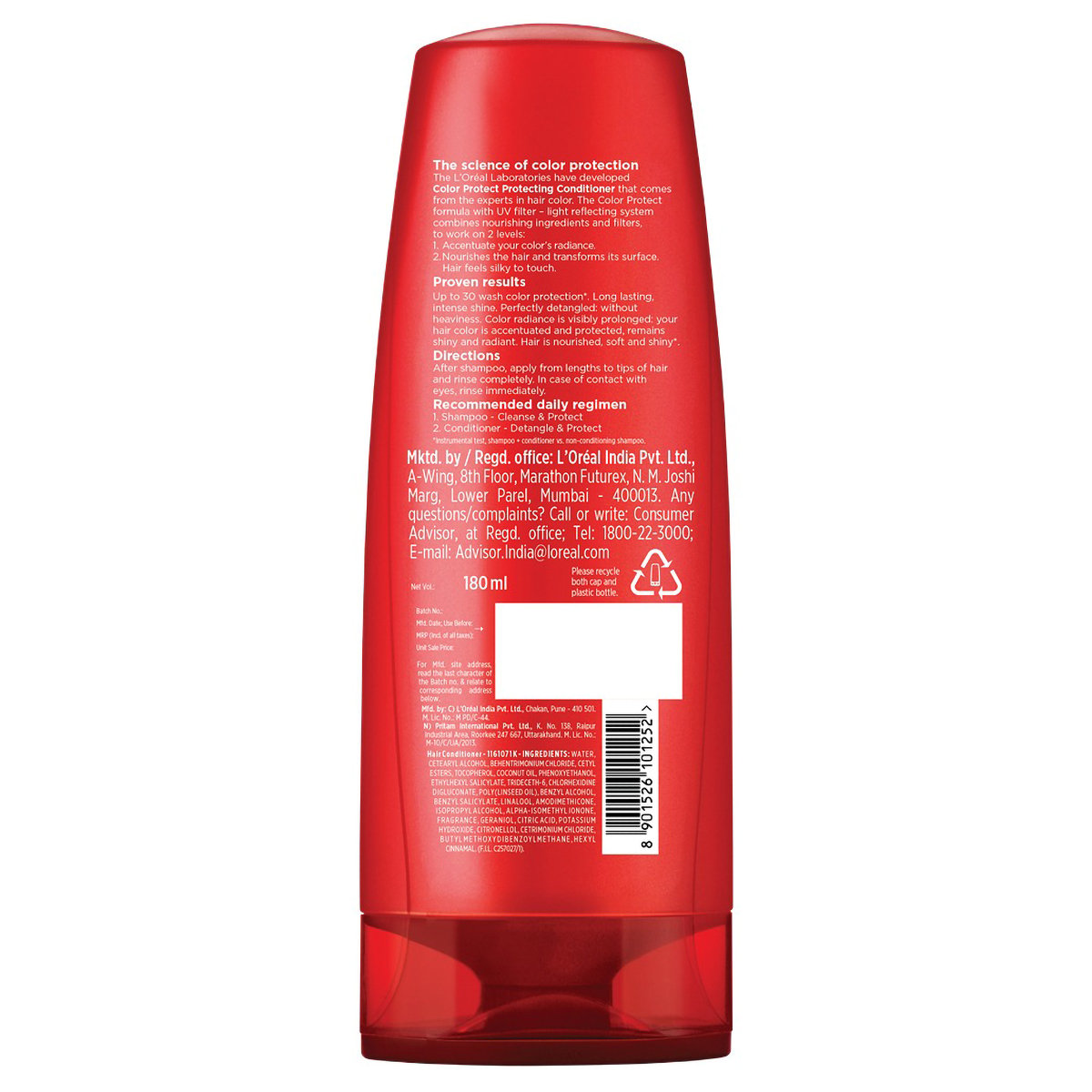 L'Oreal Paris Color Protect Conditioner, 180 ml, Pack of 1 L'Oreal Paris Color Protect Conditioner, 180 ml, Pack of 1