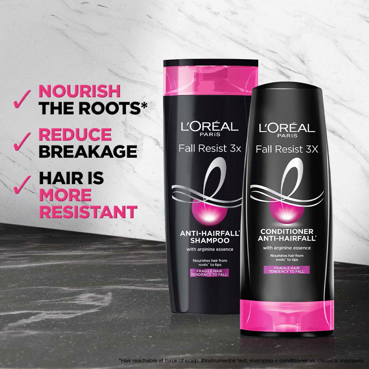 L'Oreal Paris Fall Resist 3X Anti-Hairfall Shampoo, 180 ml, Pack of 1 L'Oreal Paris Fall Resist 3X Anti-Hairfall Shampoo, 180 ml, Pack of 1