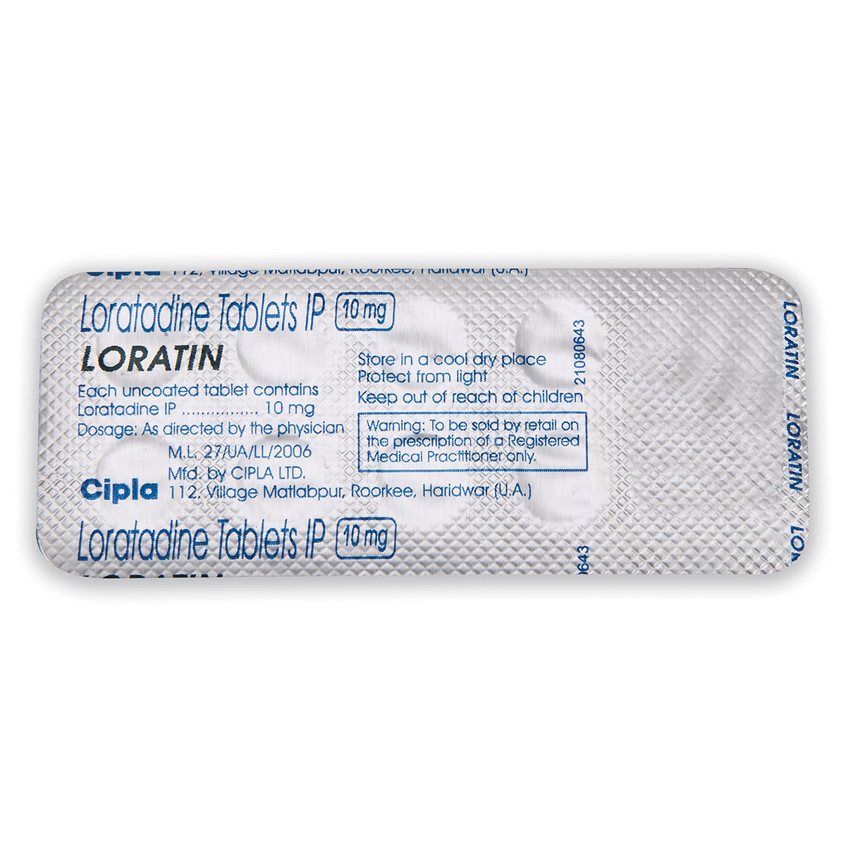 Loratin 10 mg Tablet 10's, Pack of 10 TABLETS Loratin 10 mg Tablet 10's, Pack of 10 TABLETS