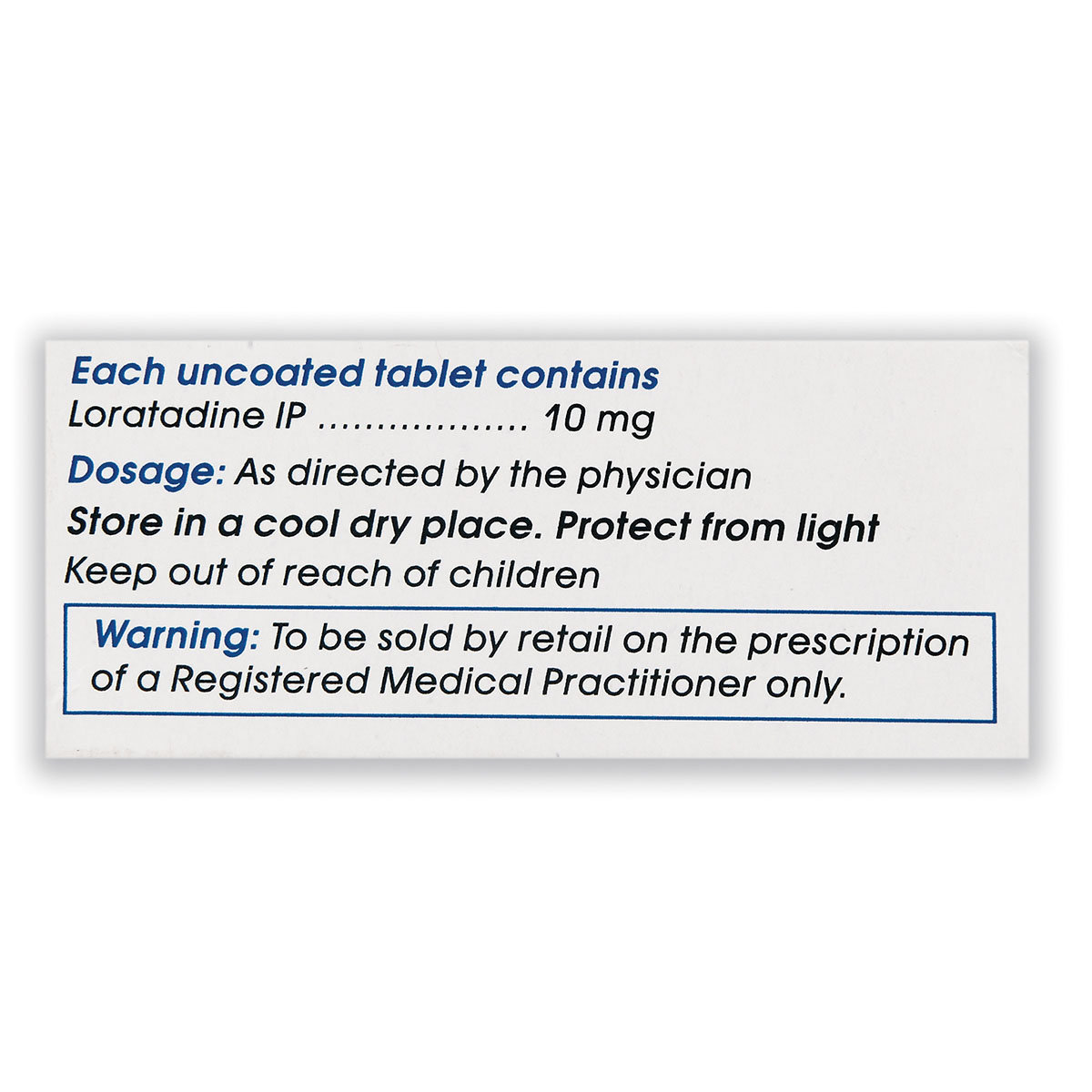 Loratin 10 mg Tablet 10's, Pack of 10 TABLETS Loratin 10 mg Tablet 10's, Pack of 10 TABLETS