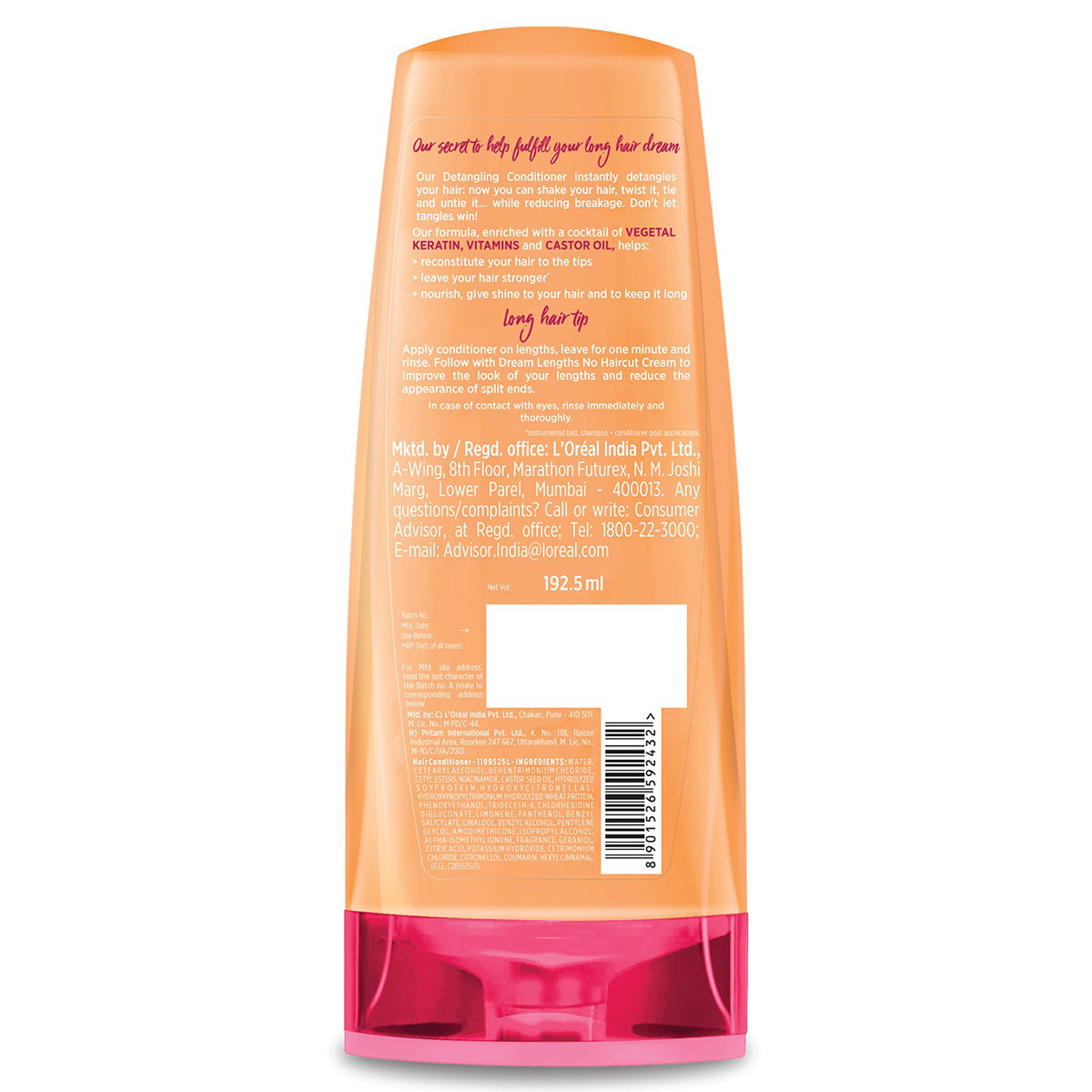 Loreal Paris Dream Lengths Detangling Conditioner, 192.5 ml, Pack of 1 Loreal Paris Dream Lengths Detangling Conditioner, 192.5 ml, Pack of 1