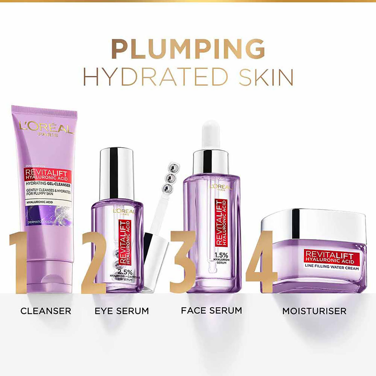 L'Oreal Paris Revitalift Hyaluronic Acid Hydrating Gel-Cleanser 100 ml | Hyaluronic Acid | Gently Cleanses & Hydrates Skin | Clears Impurities & Makeup | For Plumpy Skin, Pack of 1 L'Oreal Paris Revitalift Hyaluronic Acid Hydrating Gel-Cleanser 100 ml | Hyaluronic Acid | Gently Cleanses & Hydrates Skin | Clears Impurities & Makeup | For Plumpy Skin, Pack of 1