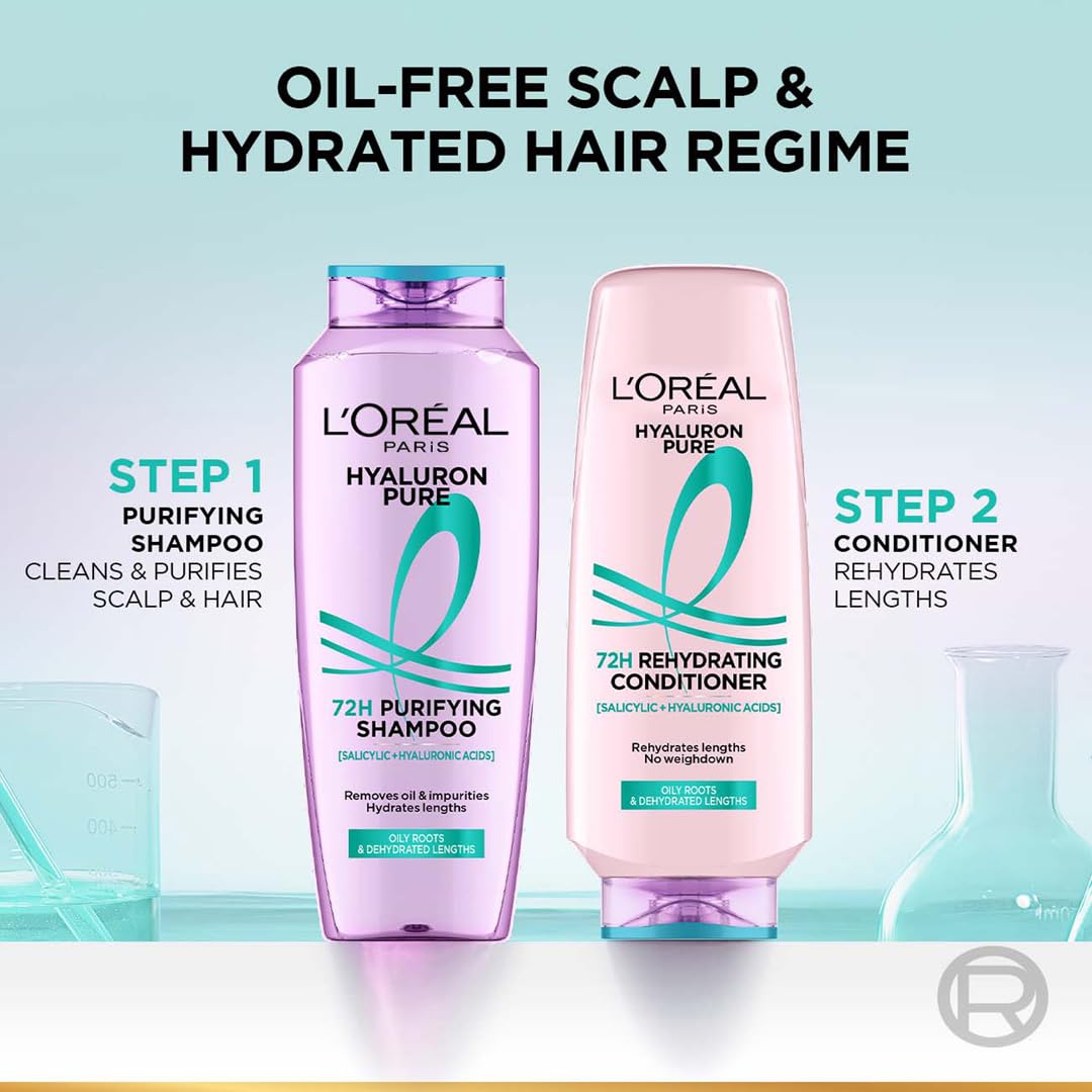 Loreal Paris Hyaluron Pure Shampoo, 200 ml, Pack of 1 Loreal Paris Hyaluron Pure Shampoo, 200 ml, Pack of 1