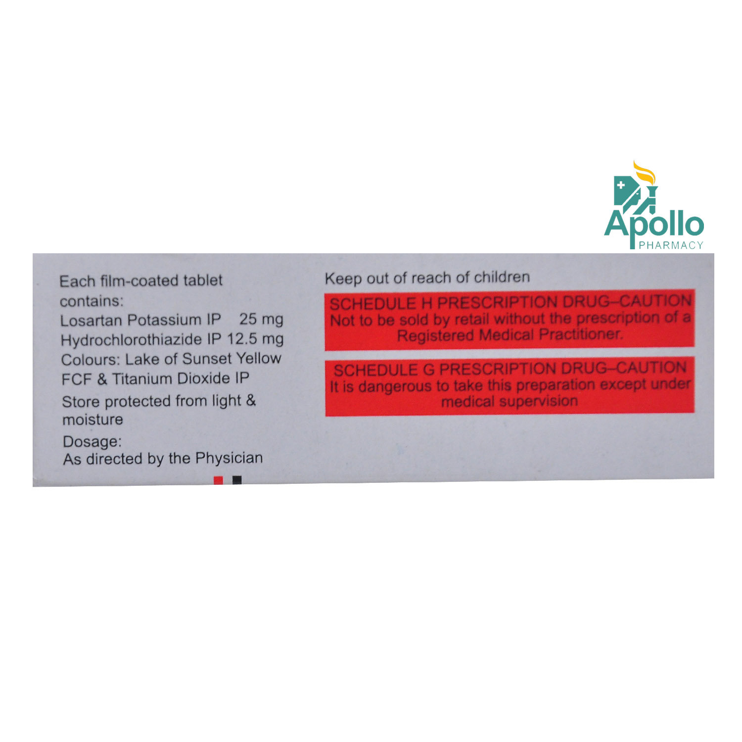 Losanorm 25-H Tablet 10's, Pack of 10 TABLETS Losanorm 25-H Tablet 10's, Pack of 10 TABLETS