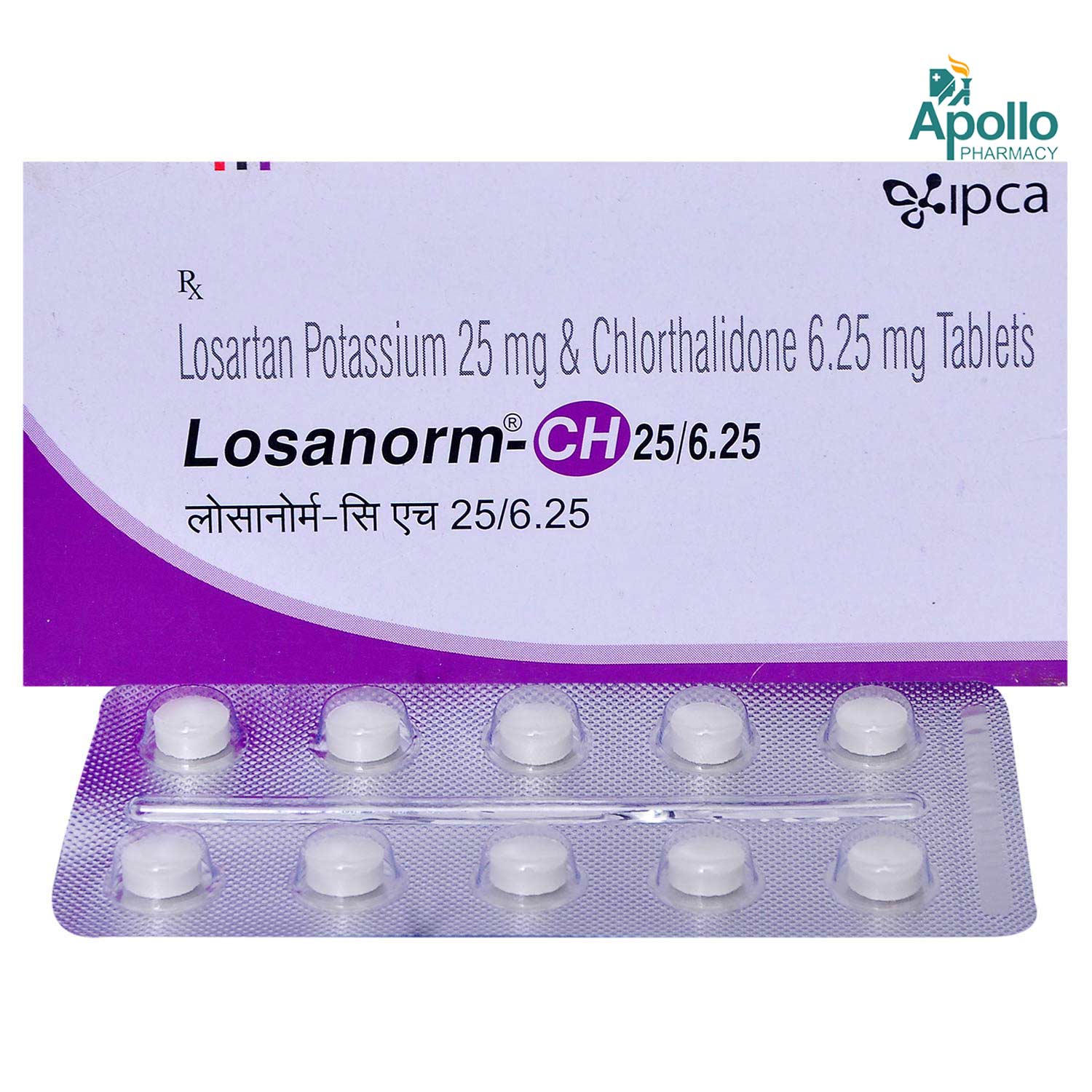 Losanorm-CH 25 mg/6.25 mg Tablet 10's, Pack of 10 TabletS Losanorm-CH 25 mg/6.25 mg Tablet 10's, Pack of 10 TabletS