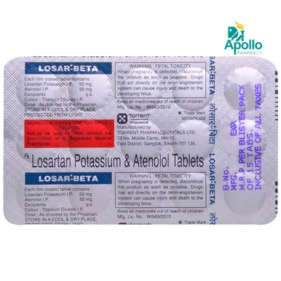 Losar-Beta Tablet 15's, Pack of 15 TABLETS