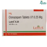 LOTRIL 0.25MG TABLET 10'S, Pack of 10 TabletS