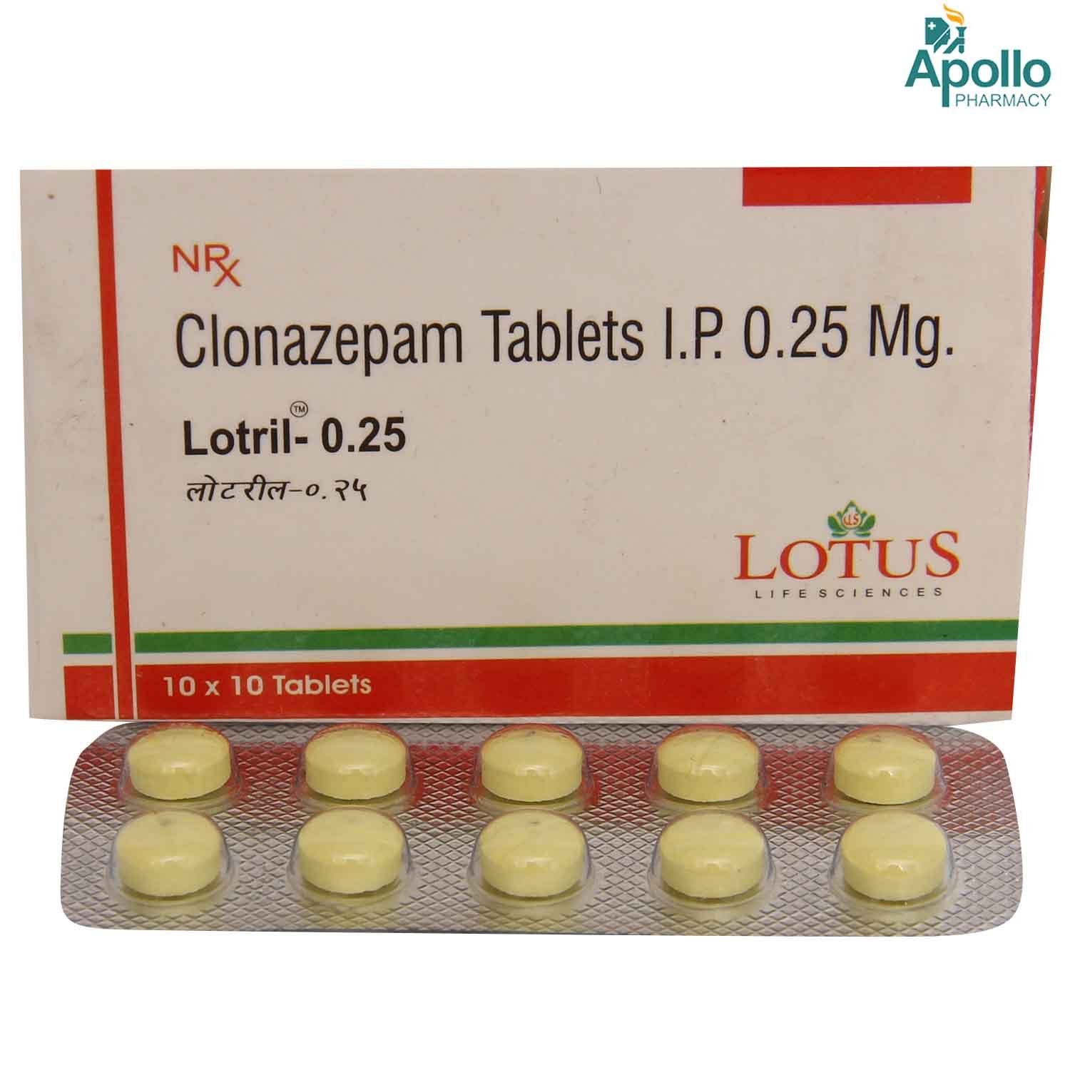 LOTRIL 0.25MG TABLET 10'S, Pack of 10 TabletS LOTRIL 0.25MG TABLET 10'S, Pack of 10 TabletS
